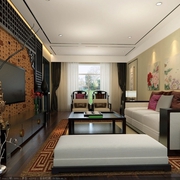 110平典雅中式案例欣赏客厅设计