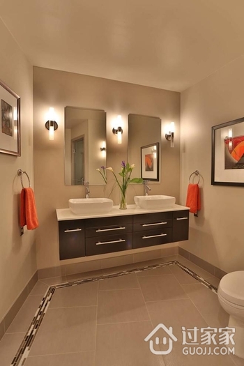 现代风格装饰住宅样板房设计卫生间洗手台