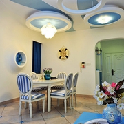 87平蓝色地中海案例欣赏餐厅设计