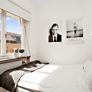 50平白色北欧公寓欣赏卧室窗户