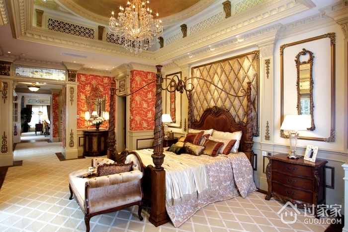 美式风格别墅装修设计效果套图卧室