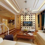 120平奢华欧式三室两厅欣赏客厅设计