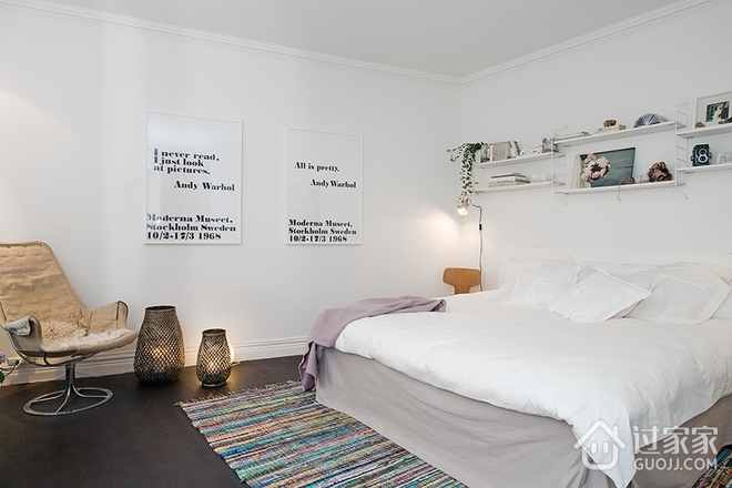 88平现代白色公寓住宅欣赏卧室设计