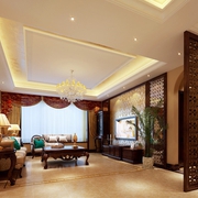 110平中式风格住宅欣赏客厅设计