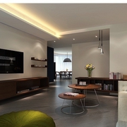 77平灰色现代住宅欣赏客厅设计