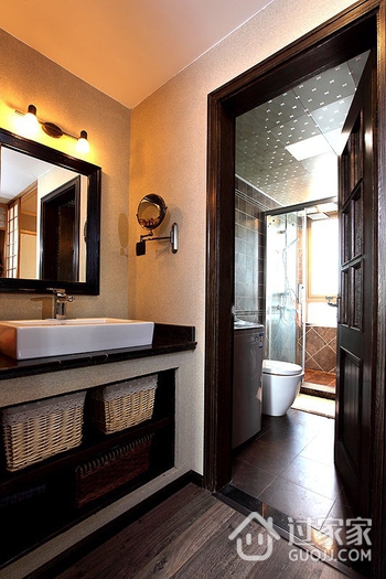93平美式风格住宅欣赏洗手间