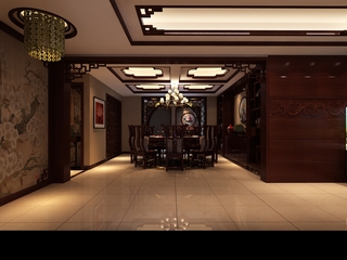 中式风格设计样板房欣赏餐厅效果图