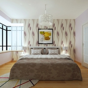白色现代风两居室案例欣赏卧室灯饰