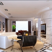 117平白色现代风格住宅欣赏客厅