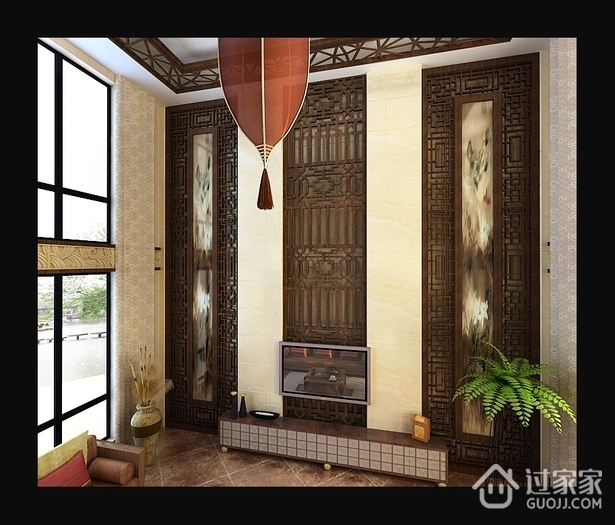 中式风格装饰效果图设计客厅效果