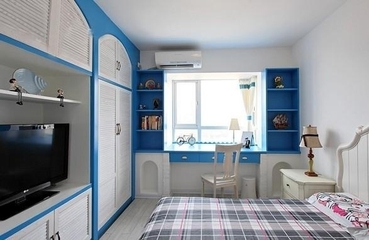 蓝白地中海两居室欣赏卧室