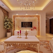107平欧式奢华住宅欣赏客厅设计