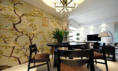 120平新中式古韵住宅欣赏餐厅设计