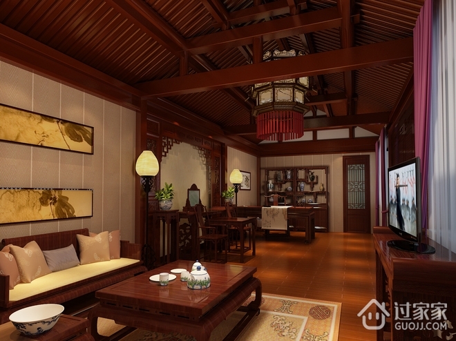 中式典雅别墅欣赏休息厅设计