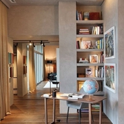 灰色调现代公寓欣赏书房效果