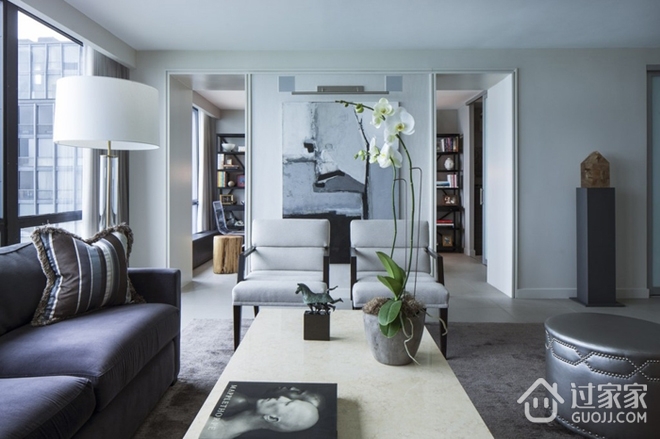 现代白色质感公寓欣赏客厅