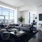 超大空间顶层现代住宅欣赏客厅设计