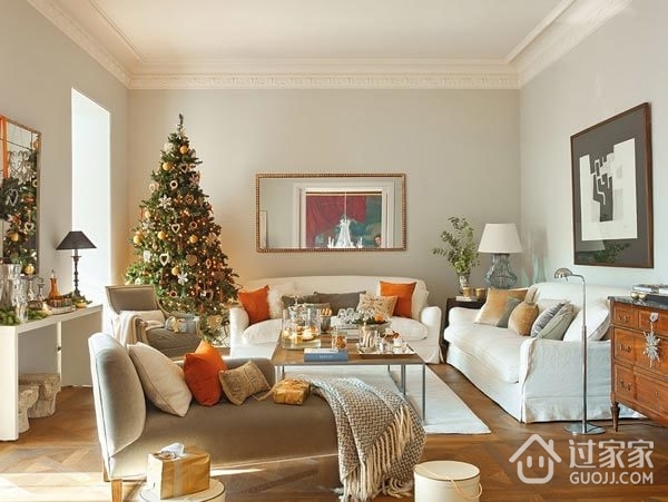温馨美式圣诞陈设欣赏客厅设计