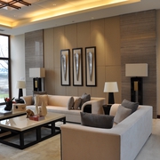 现代别墅设计效果图沙发背景墙 