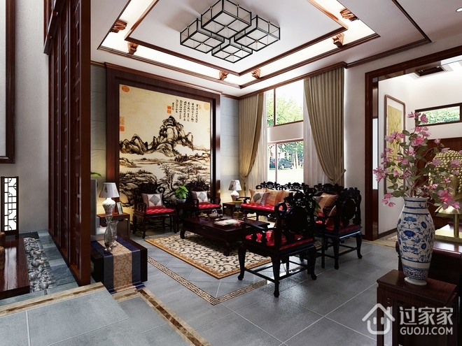 中式古典别墅住宅欣赏客厅设计