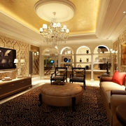 奢华欧式古典别墅设计欣赏客厅效果