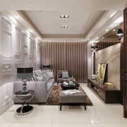 白色现代雅致三居欣赏客厅设计