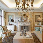 215平温馨美式别墅欣赏客厅设计