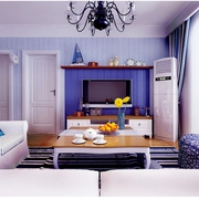 87平蓝色地中海住宅欣赏客厅设计