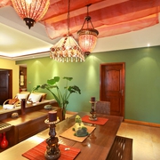 绚丽色彩东南亚住宅欣赏餐厅