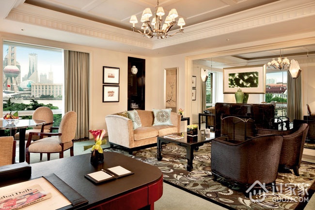 米色简欧风格效果图欣赏客厅设计
