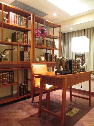 110平新中式风格住宅欣赏书房