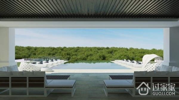 奢华现代别墅泳池设计