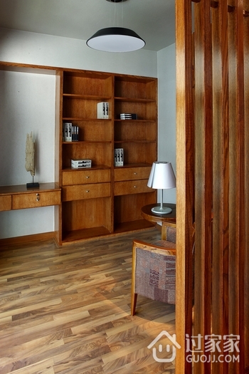 复式现代风住宅套图卧室书柜