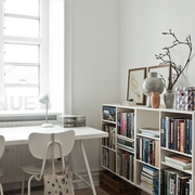 白色极简阁楼空间欣赏书房