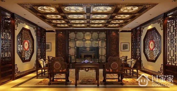 传统中式古典别墅欣赏客厅