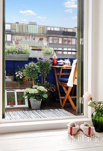 96平独特设计北欧公寓欣赏阳台