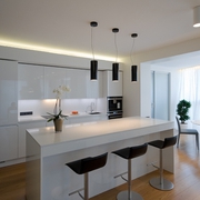 现代白色110公寓欣赏厨房设计