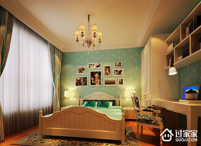 110平中式风格住宅欣赏卧室陈设