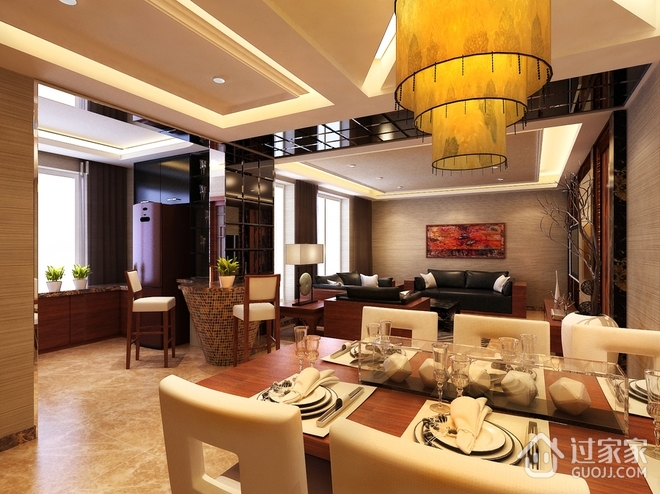 130平新中式住宅欣赏餐厅设计