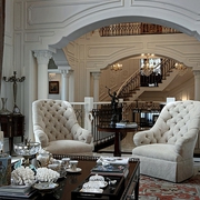 250平奢华欧式别墅欣赏客厅全景设计