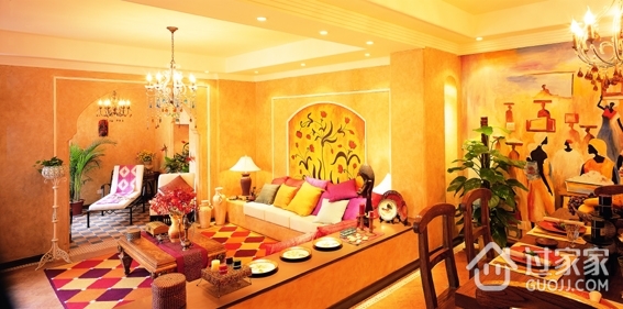 东南亚住宅装饰设计效果套图客厅