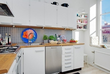 白色北欧两居室住宅欣赏厨房橱柜