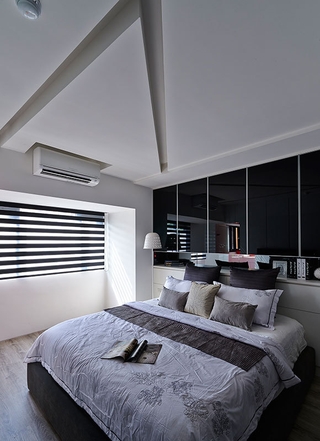 80平现代黑白两居室欣赏卧室效果