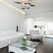 现代白色精致住宅欣赏客厅效果