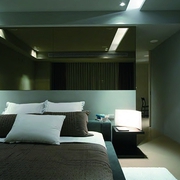现代白色单身公寓设计卧室效果