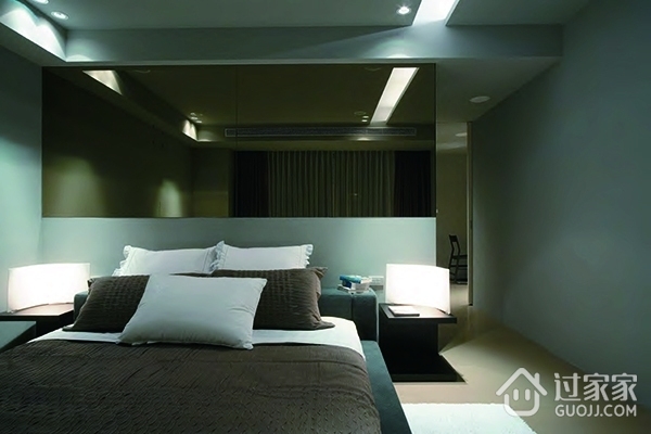 现代白色单身公寓设计卧室效果