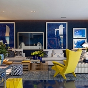 时尚设计蔚蓝住宅欣赏客厅全景