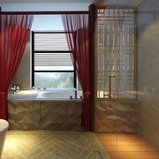 新中式风情 典雅卫生间浴缸效果图