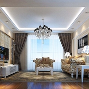 113平新古典风格住宅欣赏客厅设计
