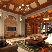 138平美式大宅设计欣赏客厅